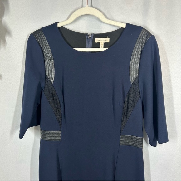 Rebecca Taylor | Navy Blue Dress Knee Length Women’s Size 12 - Picture 2 of 11